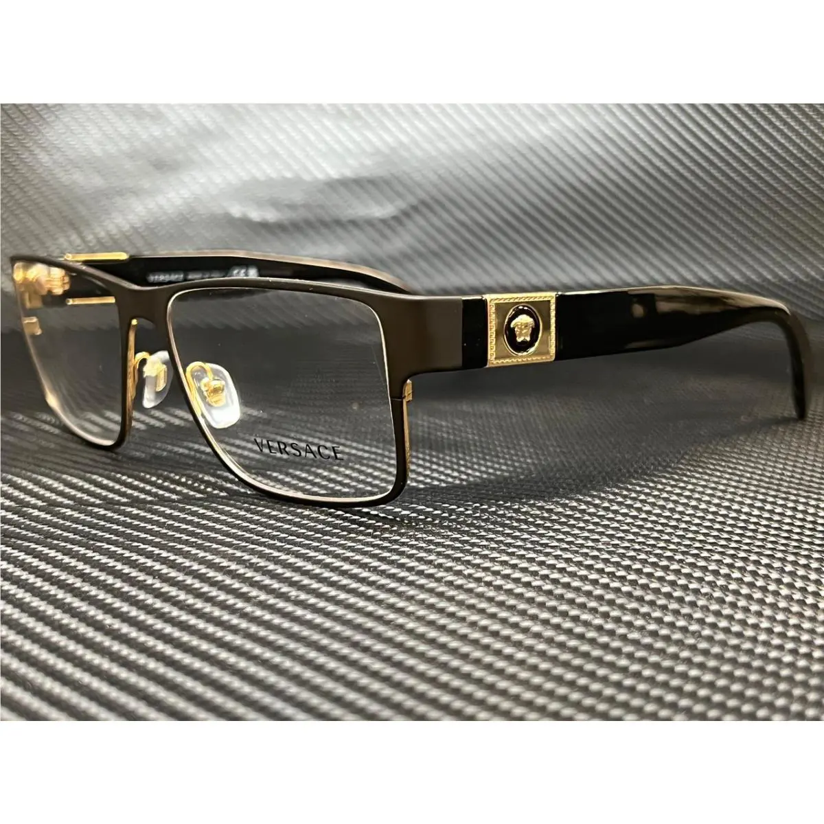 Versace VE1274 1436 Matte Black Rectangle Men`s 57 mm Eyeglasses