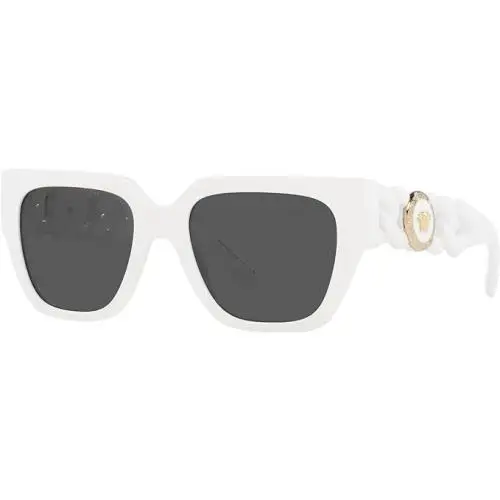 Versace Woman Sunglasses White Frame Dark Grey Lenses 53MM 19/140 Made in Italy - Frame: White, Lens: Gray