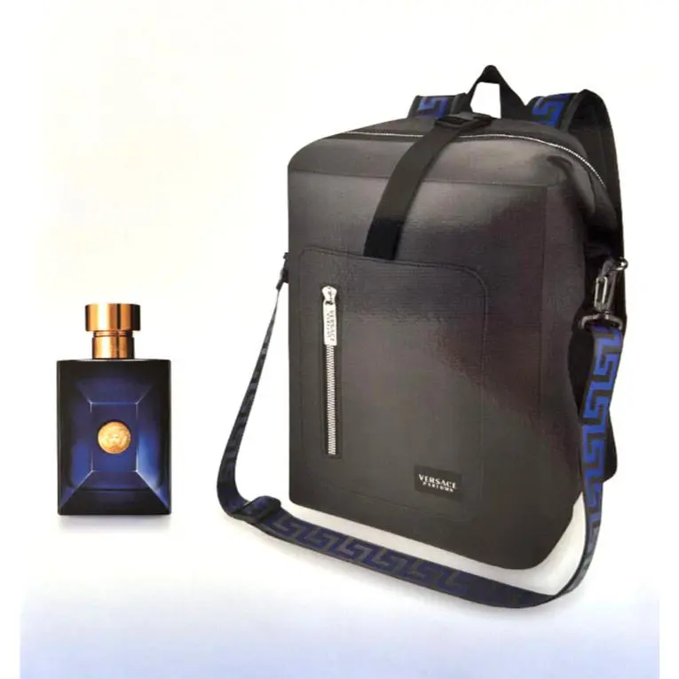 Versace Pour Homme Dylan Blue Eau De Toilette Spray 3.4 oz For Men + Back Pack