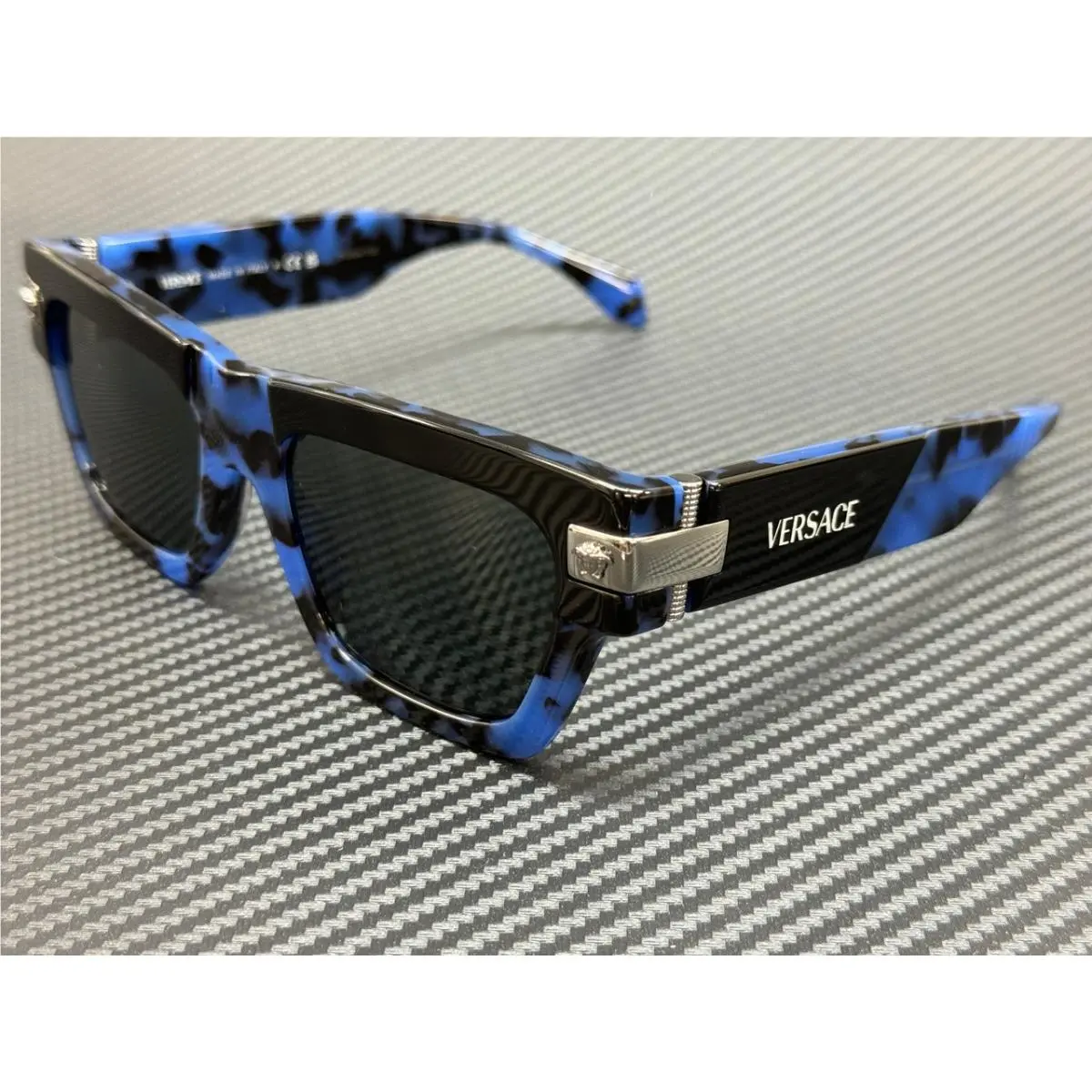 VE4464 545887 Havana Blue Grey Men`s 52 mm Sunglasses by Versace