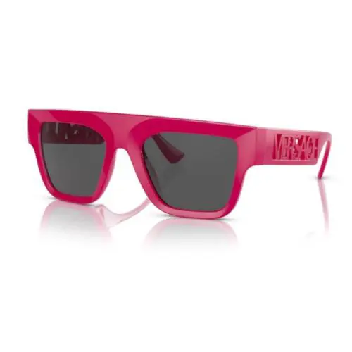 Versace VE 4430U 536787 Fuxia Plastic Rectangle Sunglasses Grey Lens