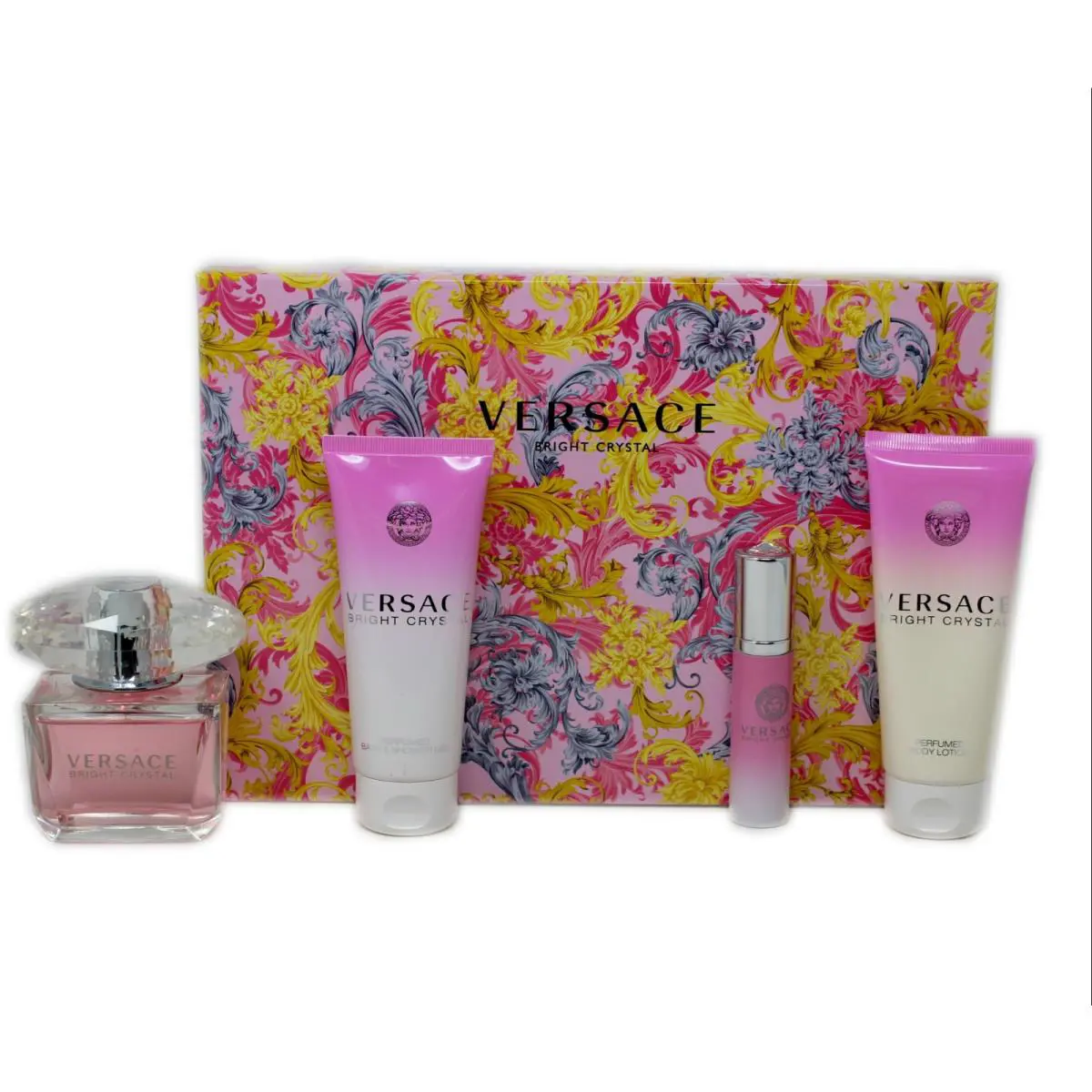 Versace Bright Crystal 4 Piece Gift Set Eau DE Toilette Natural Spray 90ML D