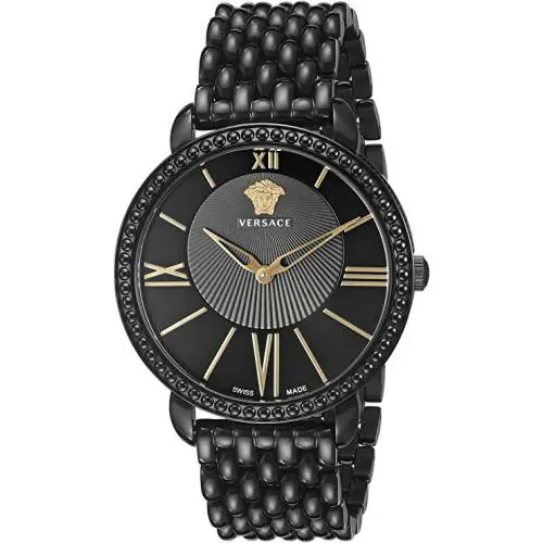 Versace M6Q60D008 S060 Krios Swiss Made Roman Indices Black Dial Steel Watch