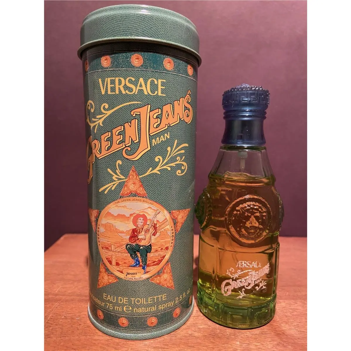 Versace Green Jeans Man 2.5 Fl. OZ / 75 ml Eau de Toilette Spray Rare