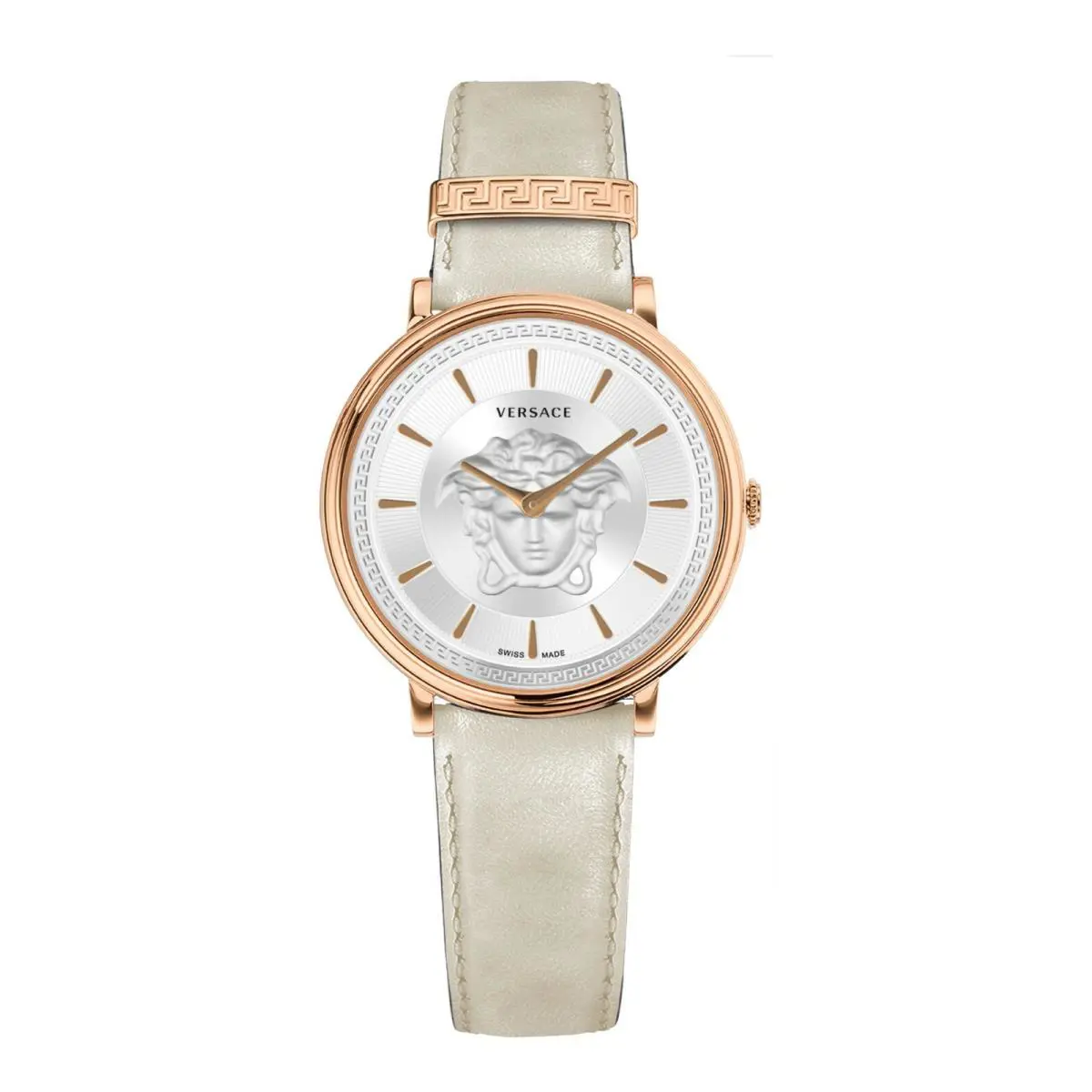 Versace Womens V-circle Medusa 38mm Watch Leather Strap VE8102819