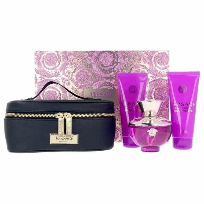 Dylan Purple by Versace 3.4 oz Edp + 3.4oz Shower Gel + 3.4oz Body Lotion + Bag