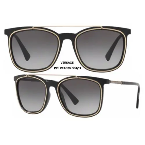 Versace VE4335-GB1/11 Black/gold/gray Square Womens Sunglasses