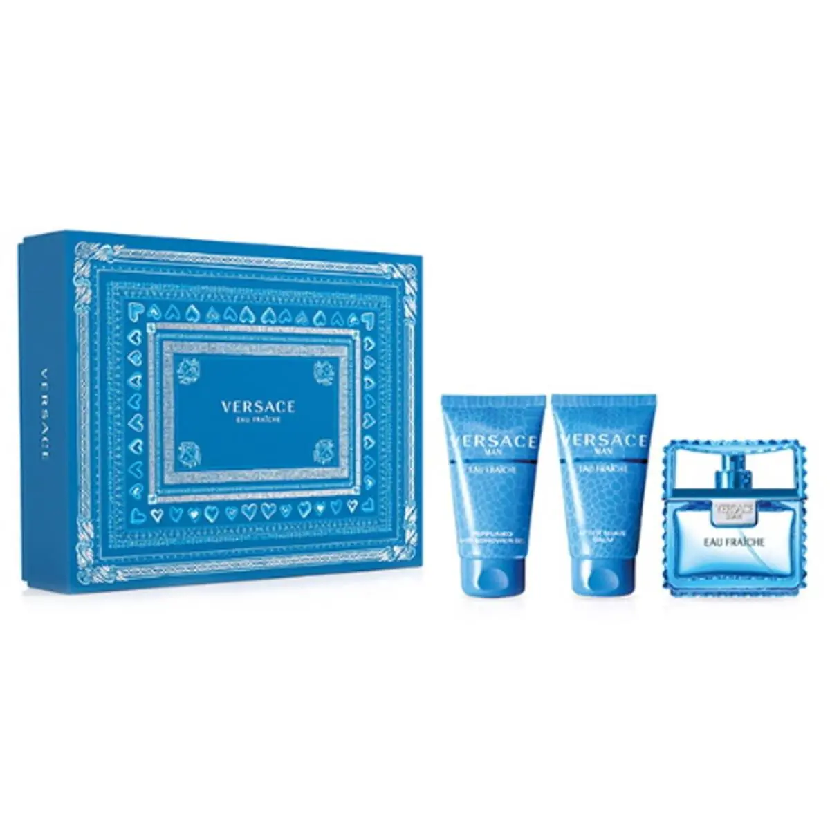 Versace Eau Fraiche Men 3pc Set 1.7oz Edt + 1.7oz Shower Gel + 1.7oz After Shave