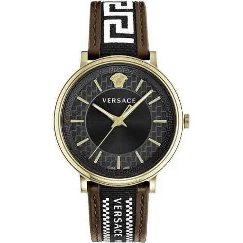 Versace V-circle Collection Luxury Mens Watch Timepiece Watch Swiss 42mm Gold