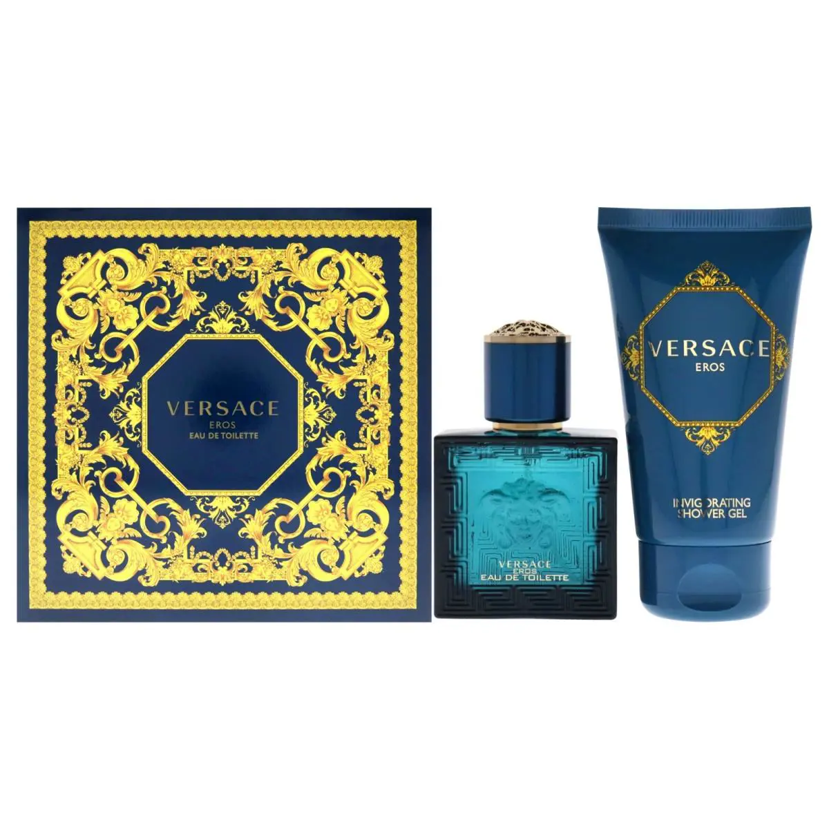 Versace Eros Men 2pc Gift Set Edt Spray 1.0 oz + Shower Gel 1.7 oz