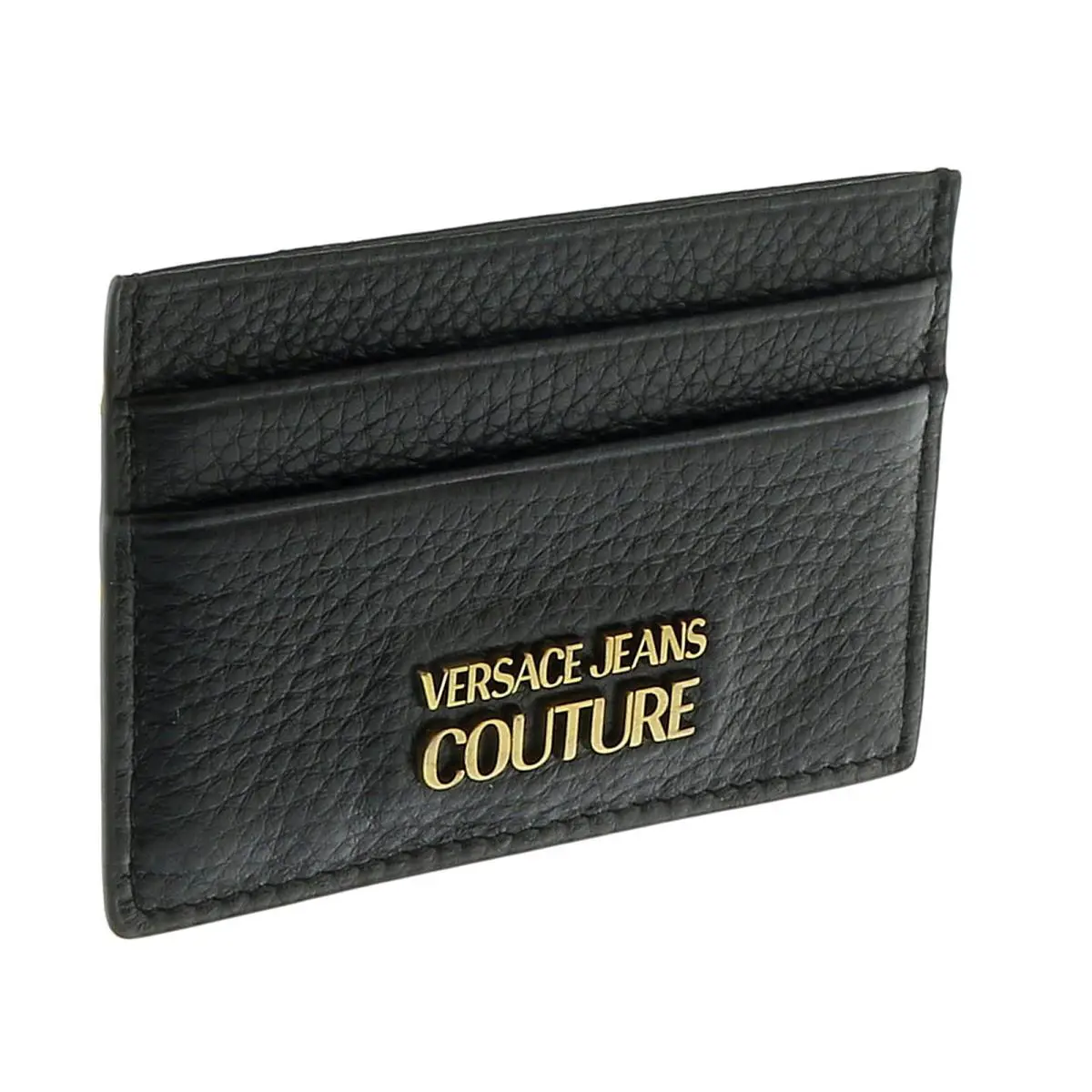 Jeans Couture Black/gold Small Classic Flat Cardholder by Versace