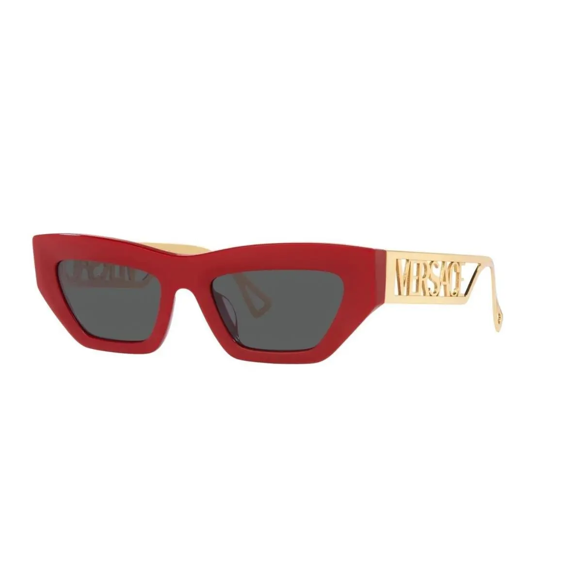 Versace 0VE4432U 538887 53mm Woman Sunglasses Red/gold Frame Dark Grey Lense