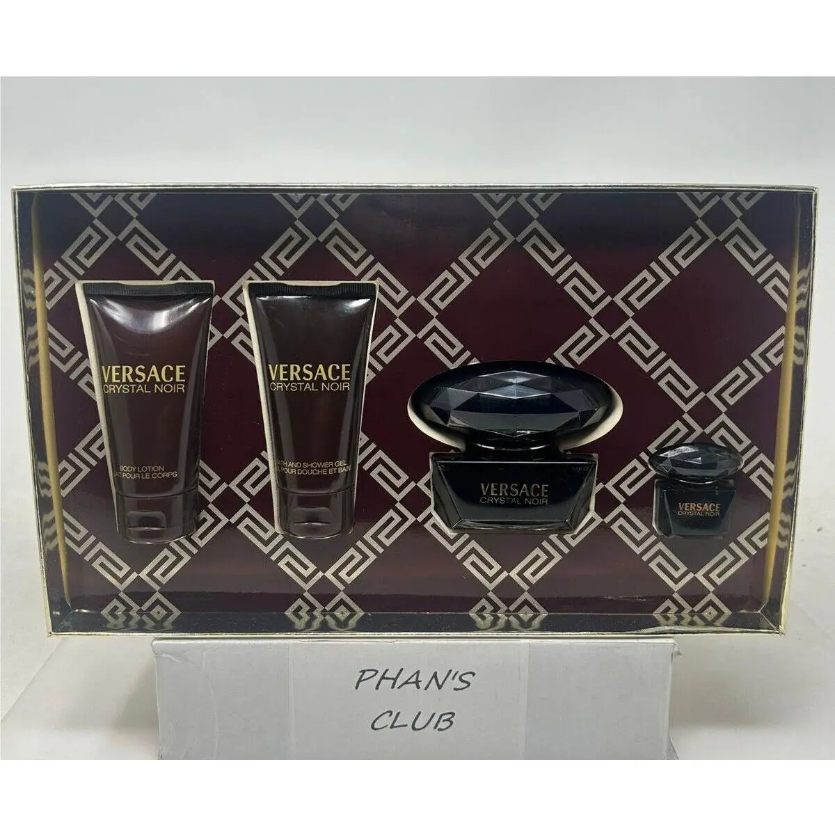 Versace Crystal Noir 4pc Gift Set: Edt 1.7oz Mini 0.17oz Lotion Shower Gel