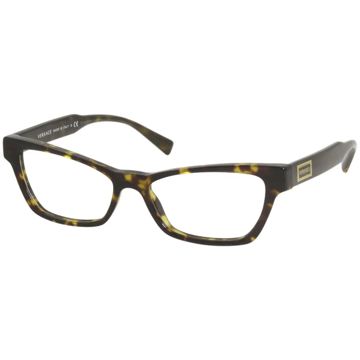 Versace 3275 108 Eyeglasses Women`s Dark Havana Full Rim Optical Frame 53mm