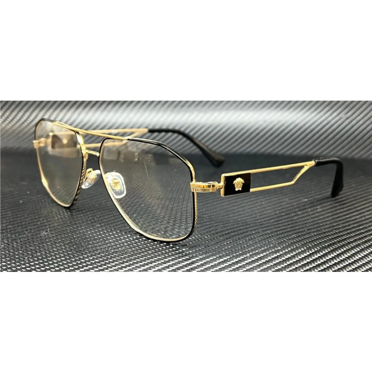 Versace VE1287 1443 Gold Black Men`s 59 mm Eyeglasses