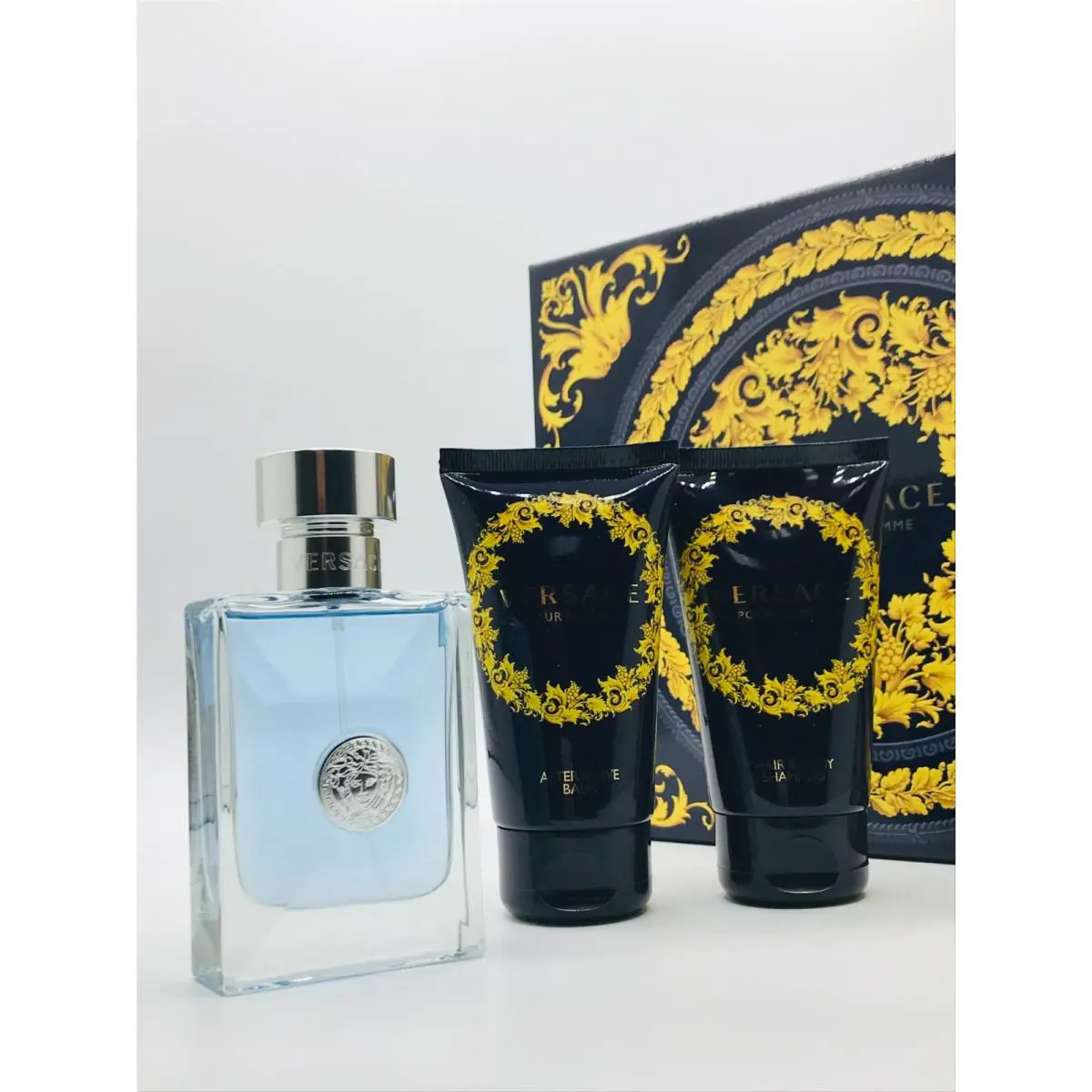 Versace Pour Homme Men 3pc Set Cologne Spray 1.7 oz After Shave Balm Shower Gel