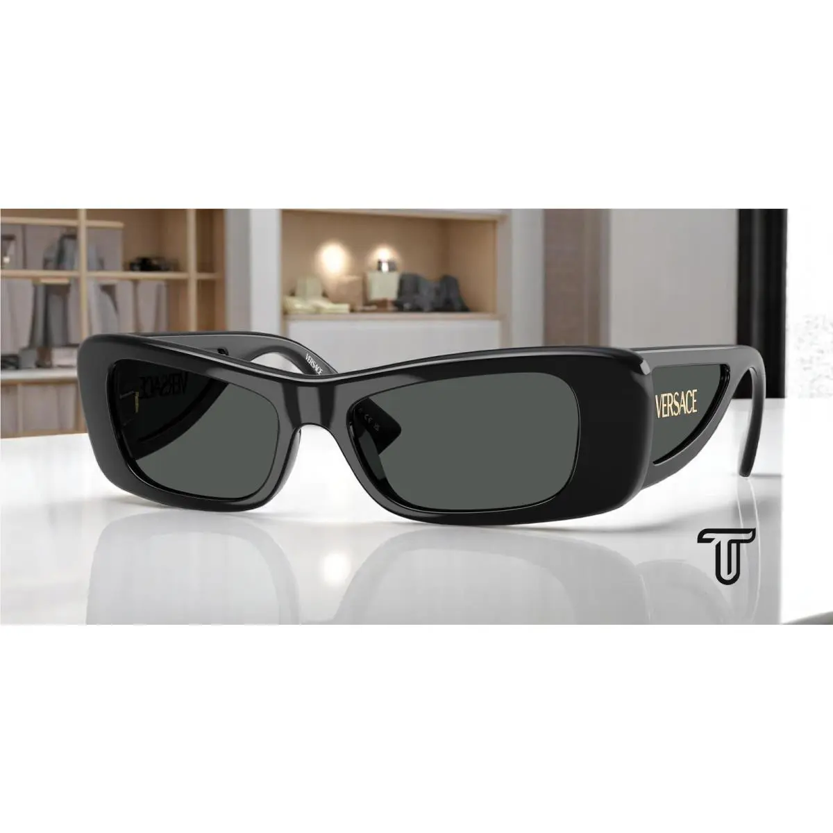 Versace VE4481 GB1 87 Black Dark Grey 54 mm Women`s Sunglasses
