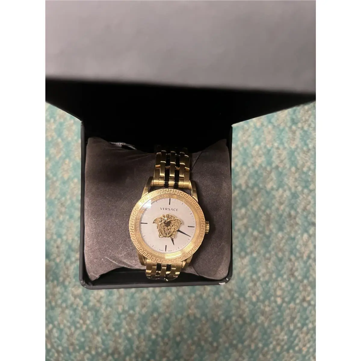 Versace VERD00418 Palazzo Empire White Gold Stainless Steel Men`s Watch F SH