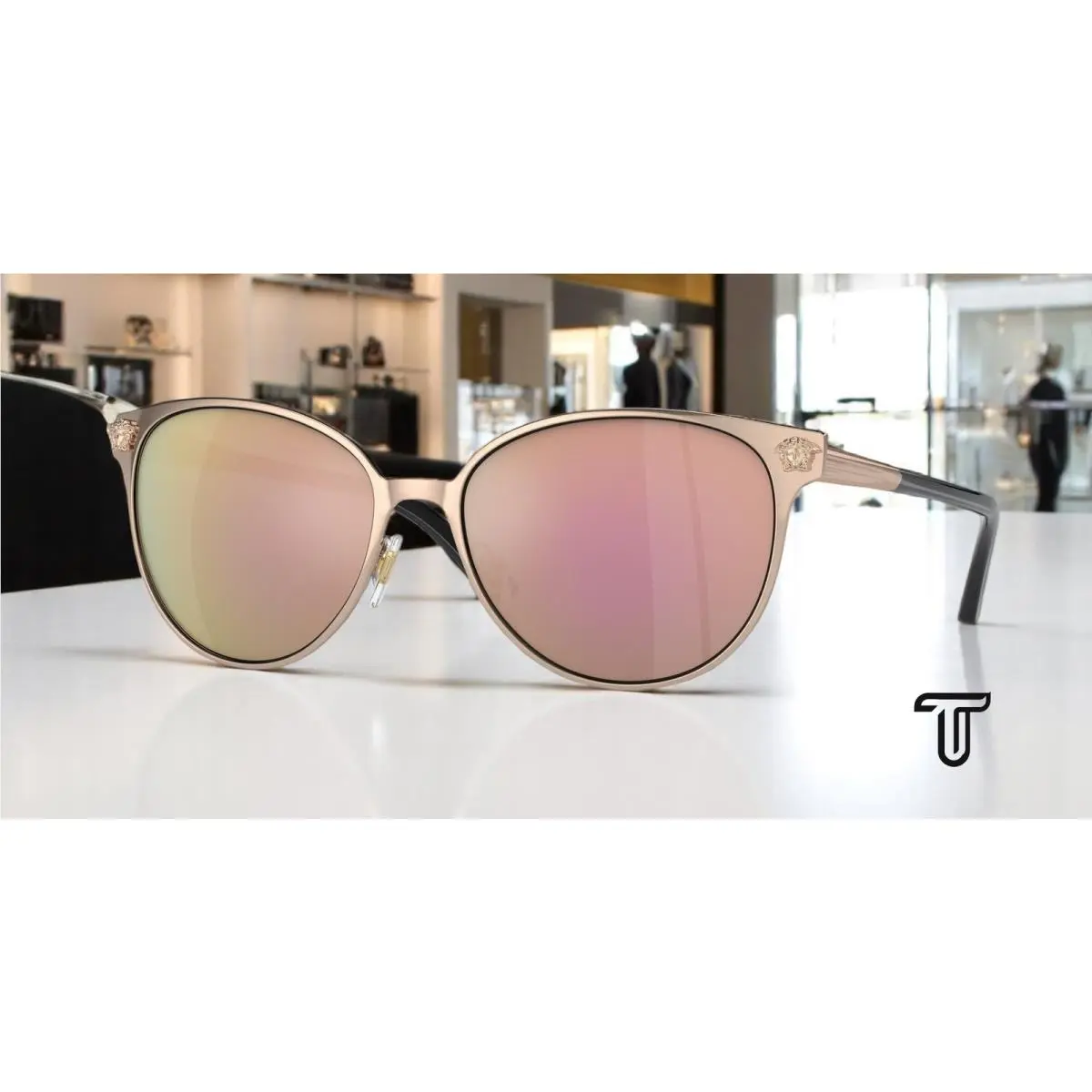 VE2168 Round Sunglasses For Women +bundle with Accessory Eyewear Kit by Versace