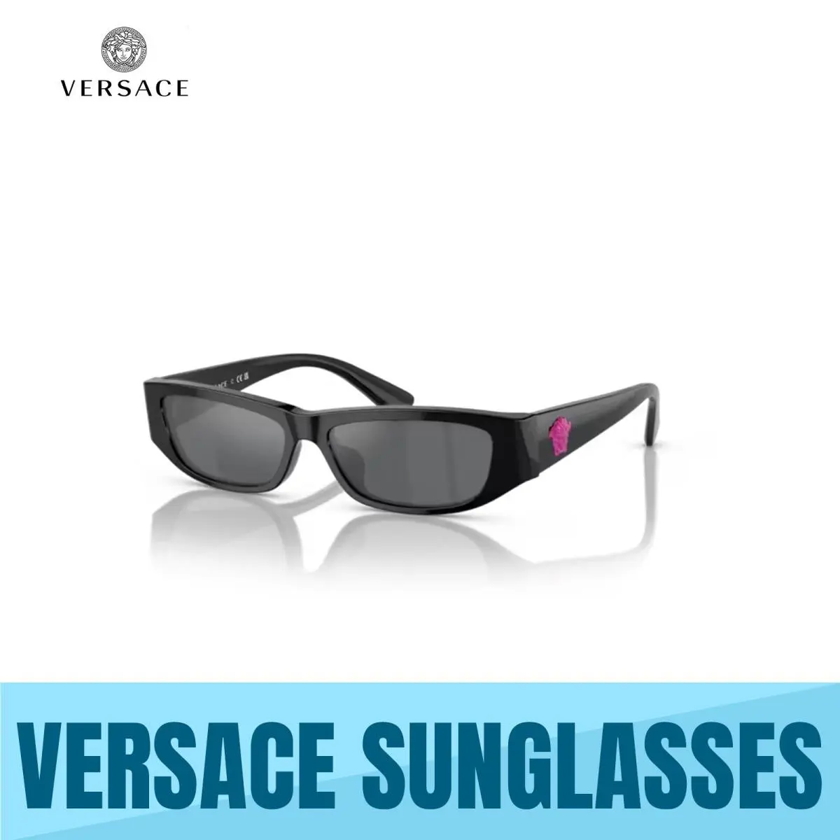 Versace Girls Sunglasses Kids VK4002U GB1/6G Black -grey Mirror Black