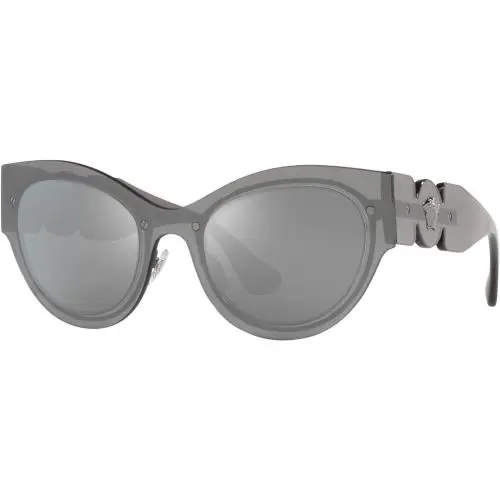 Versace Women`s VE2234 10016G 53mm Fashion Transparent Grey Mirror Sunglasses