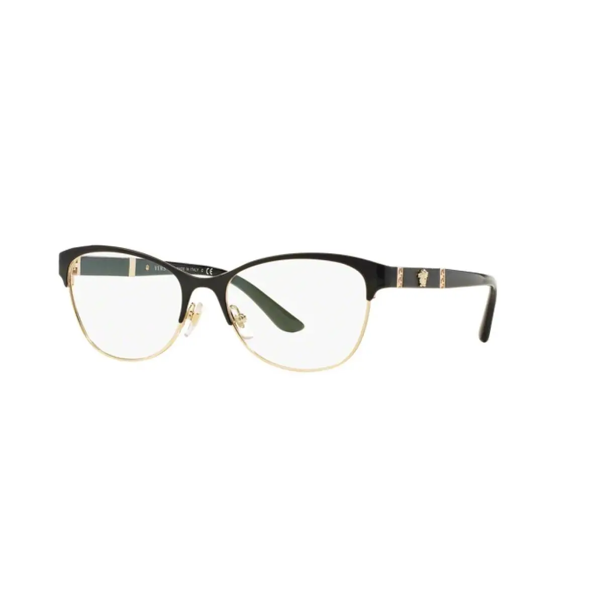 Versace Irregular Woman Eyeglasses 0VE1233Q 1366 53mm Black/pale Gold