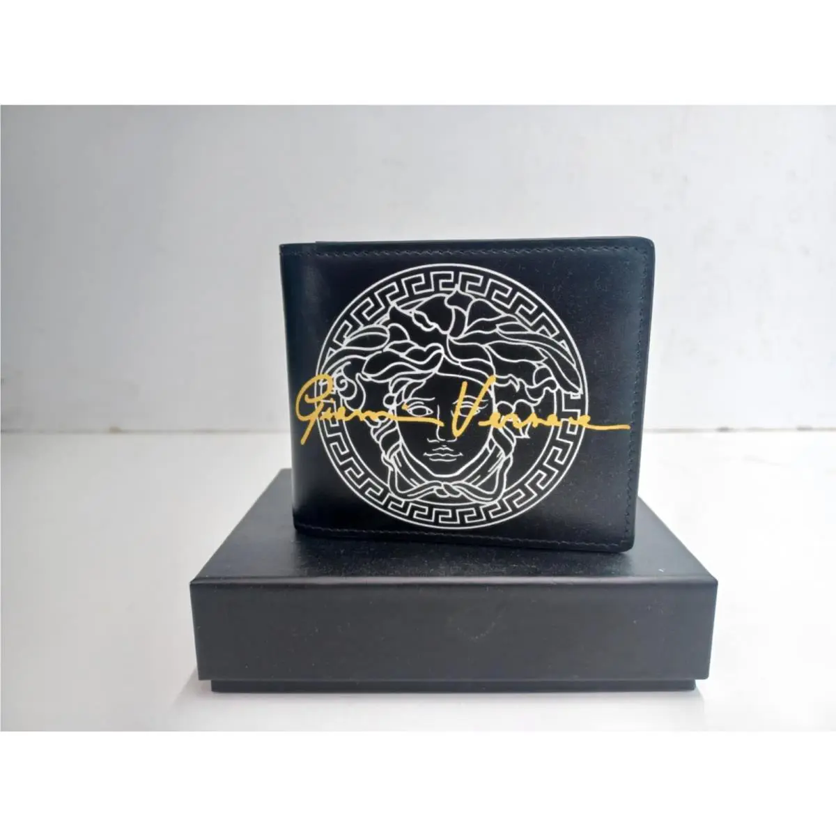 Versace Wallet Black Leather
