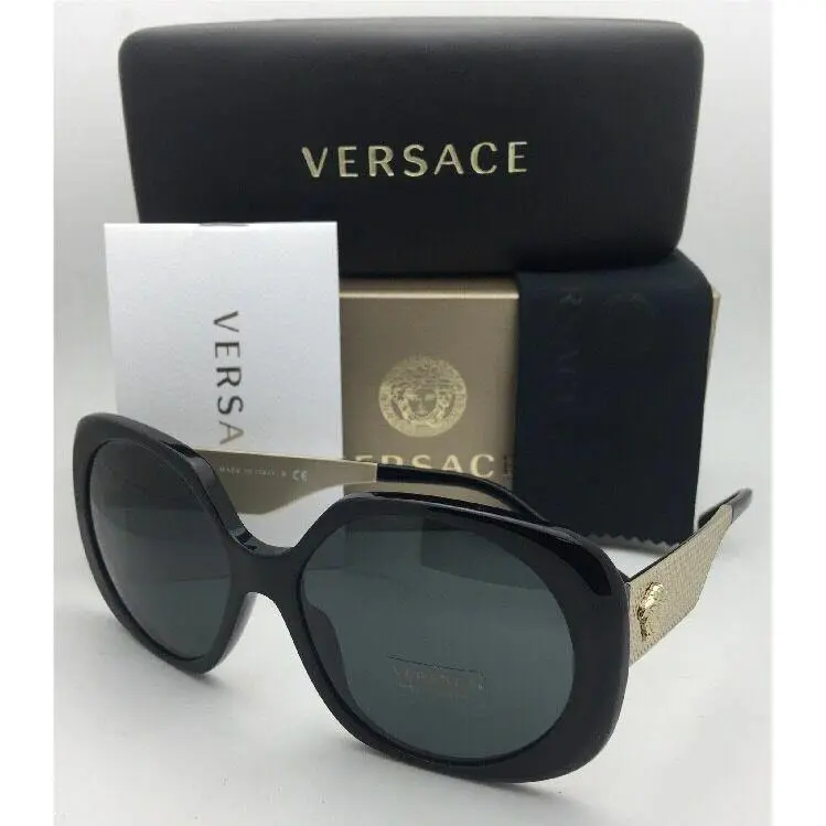 Versace Sunglasses VE 4331 GB1/87 57-16 140 Black Gold Frame W/grey Lenses