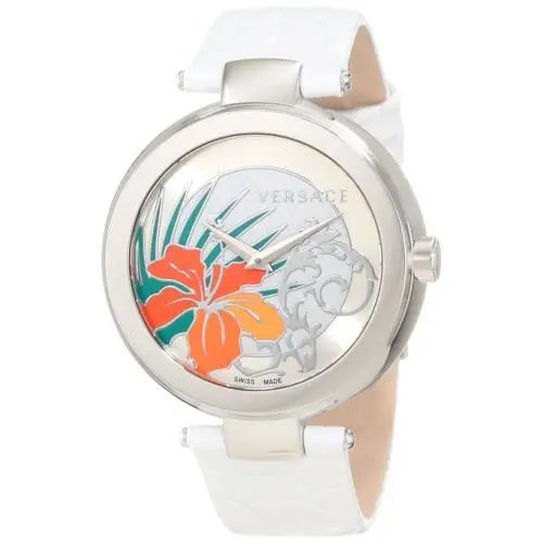 Versace Women`s I9Q99D1HI S001 Mystique Stainless Steel White Leather Watch