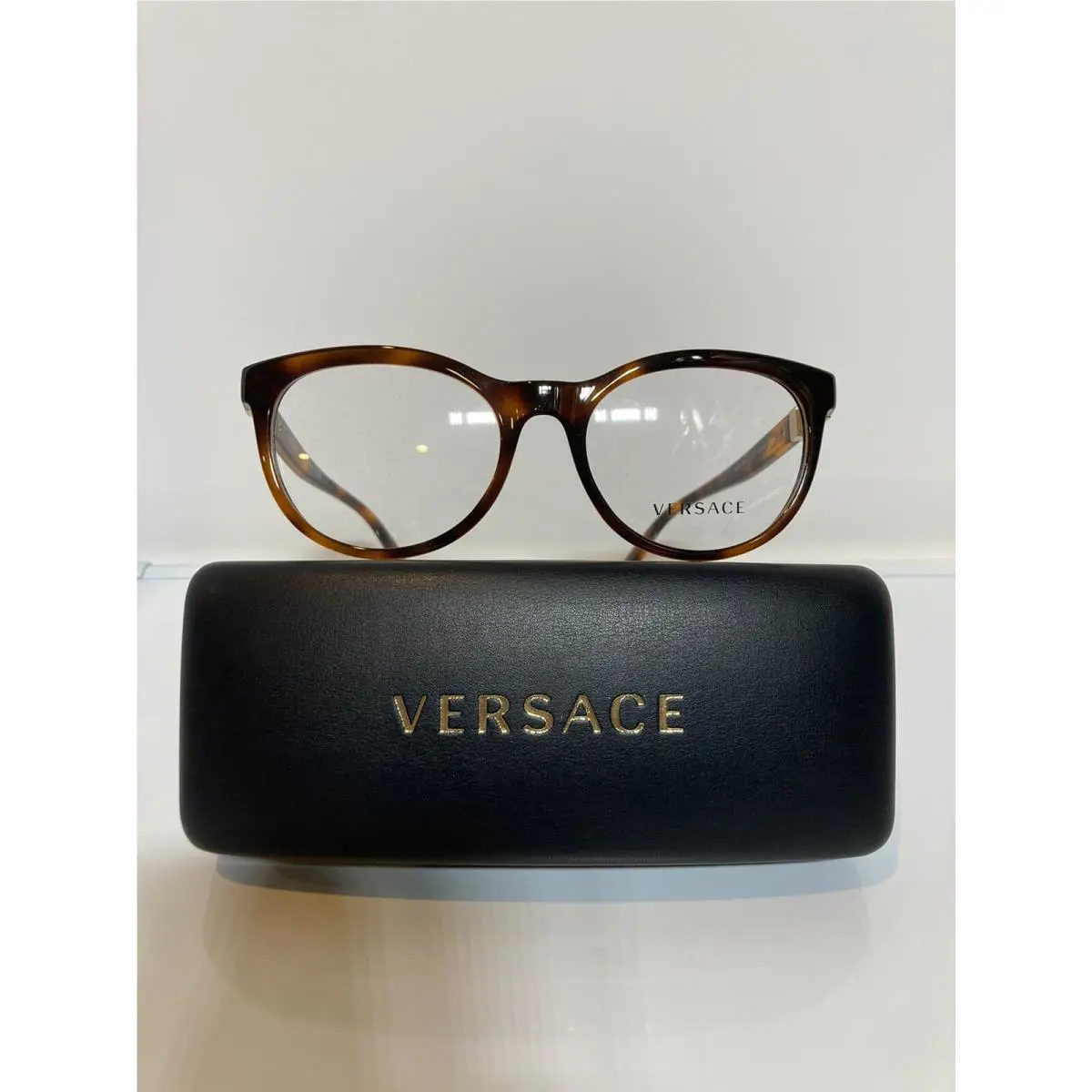 Versace 3247 5119 Brn Havana Round Unisex Plastic Eyeglasses 53mm