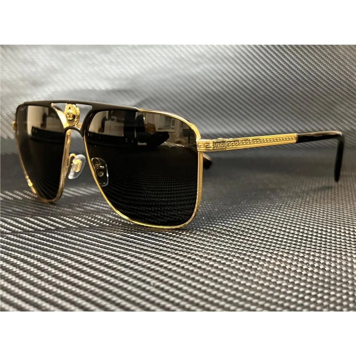 Versace VE2238 143687 Sunglasses 61mm Gold/matte Black / Dark Grey Lens