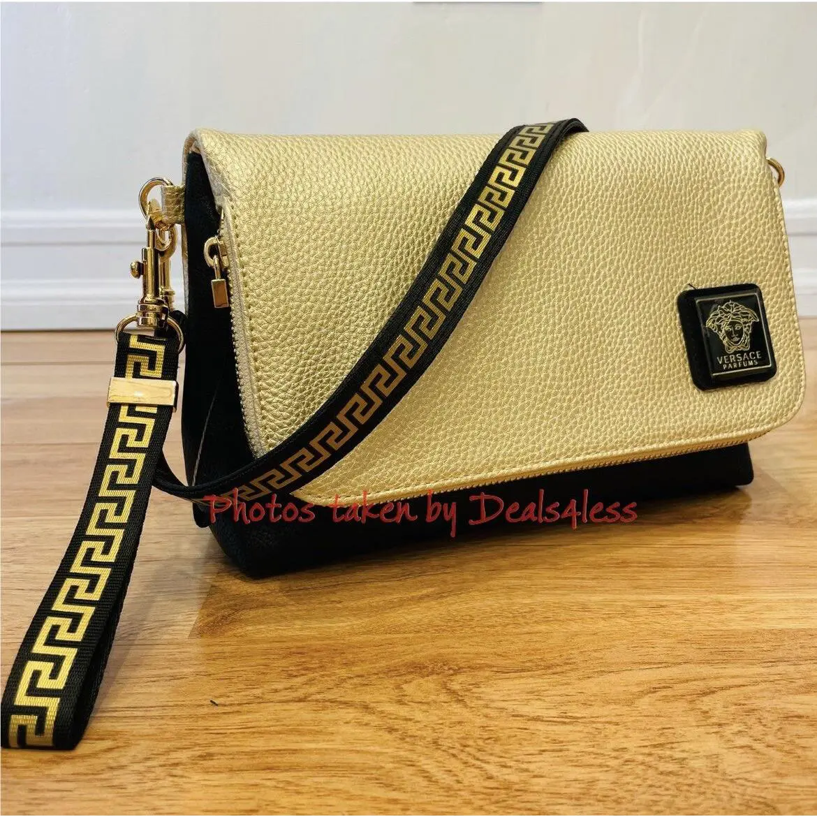 Versace Crossbody Bag Medusa Logo Mini Purse Clutch Chic Vegan Wristlet
