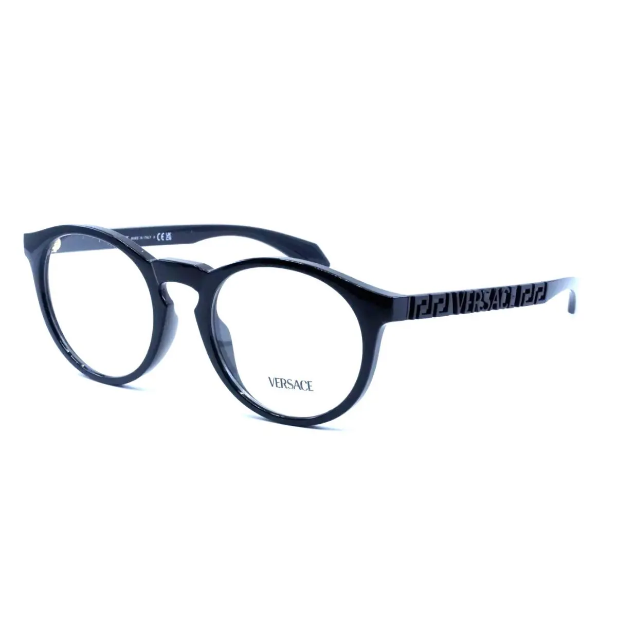 Versace Eyeglasses Mod. 3355-U GB1 51-20 140 Shiny Black Round Frames W/case