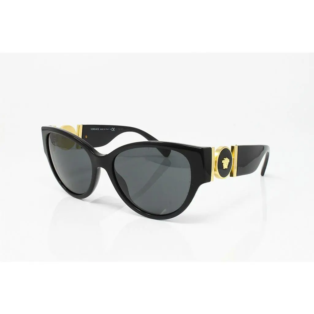 Versace VE4368-GB187 Black Gold Medusa Grey Lens Sunglasses 56mm