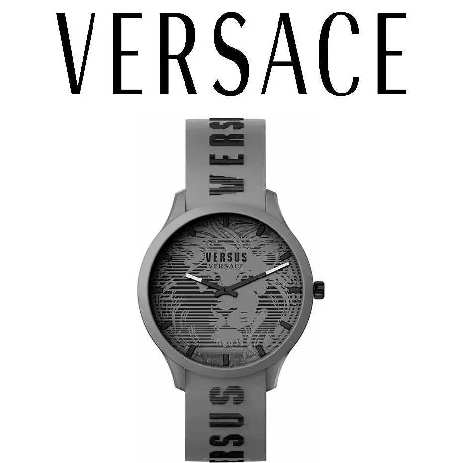 Versace Domus Collection Watch Versus Sport Silicone Gray 44mm Artistic Logo