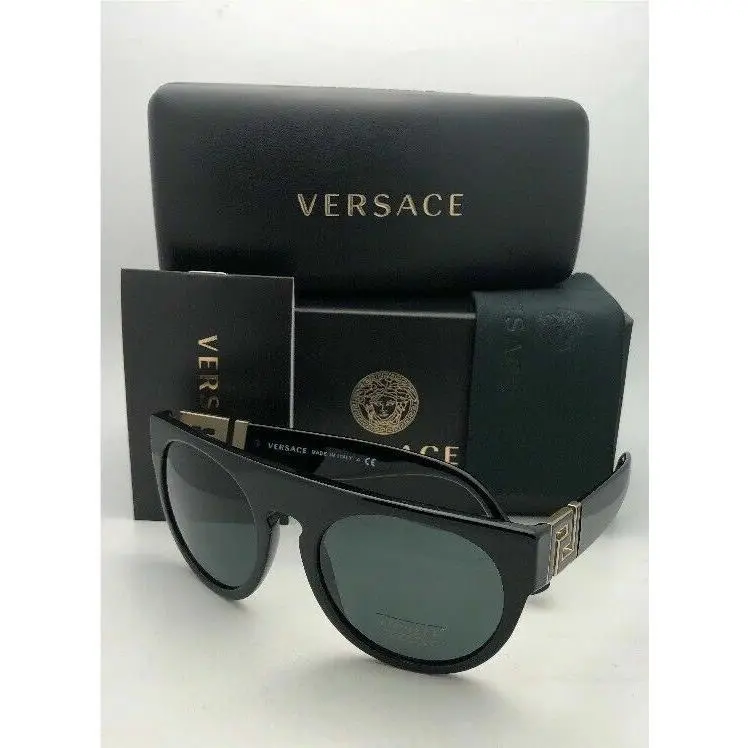 Versace Sunglasses VE 4333 GB1/87 55-21 145 Black Gold Frame W/gray Lenses