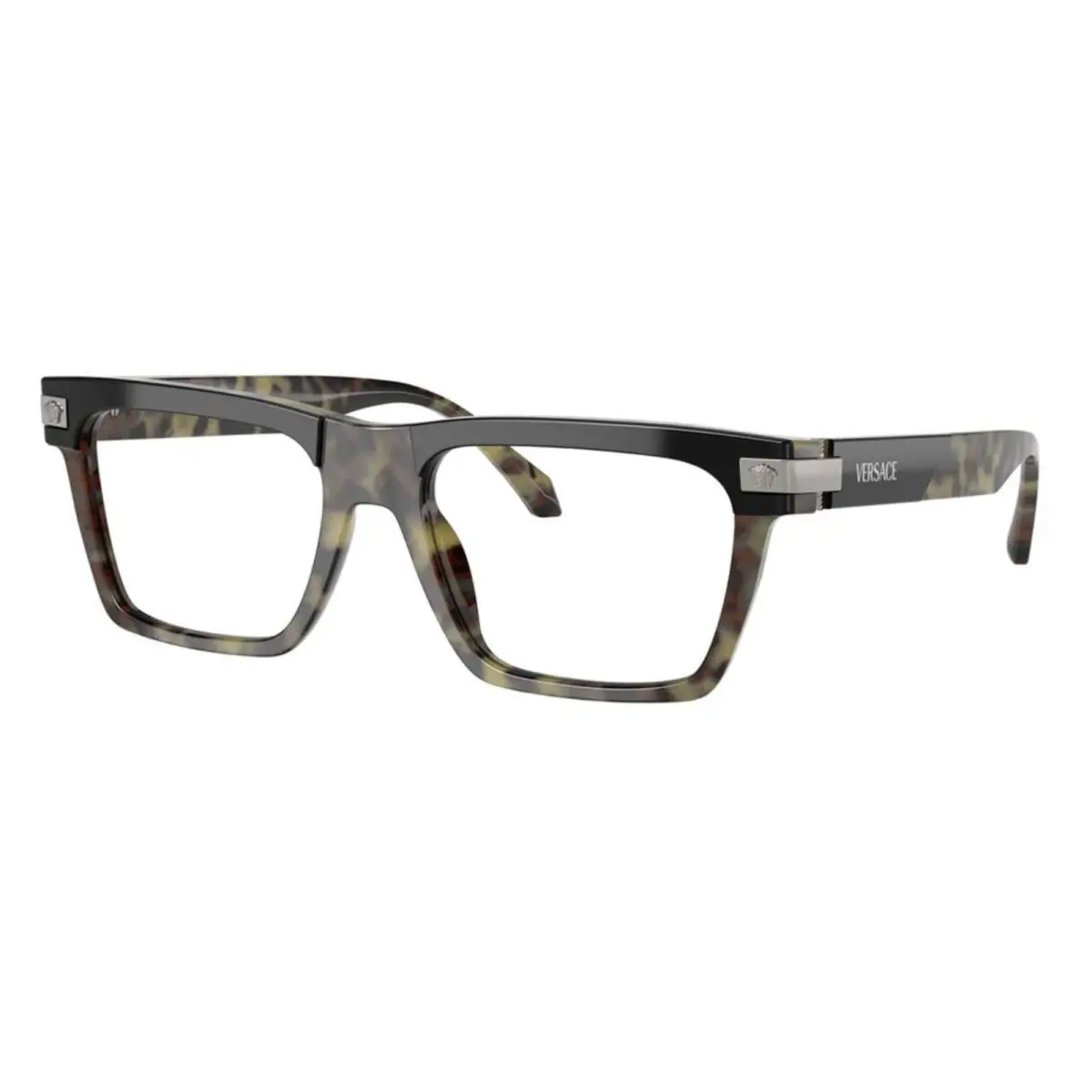 Versace Eyeglasses Mod. 3354 5458 55-18 145 Black Havana Tortoise Frames - Shiny Black & Havana, Frame: Black & Havana Tortoise, Lens: Demos with Logo Imrint