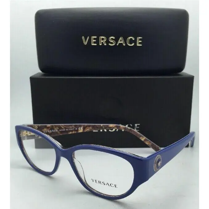 Versace Eyeglasses VE 3183 5085 52-16 140 Blue Baroque Frame w/ Demo Lens