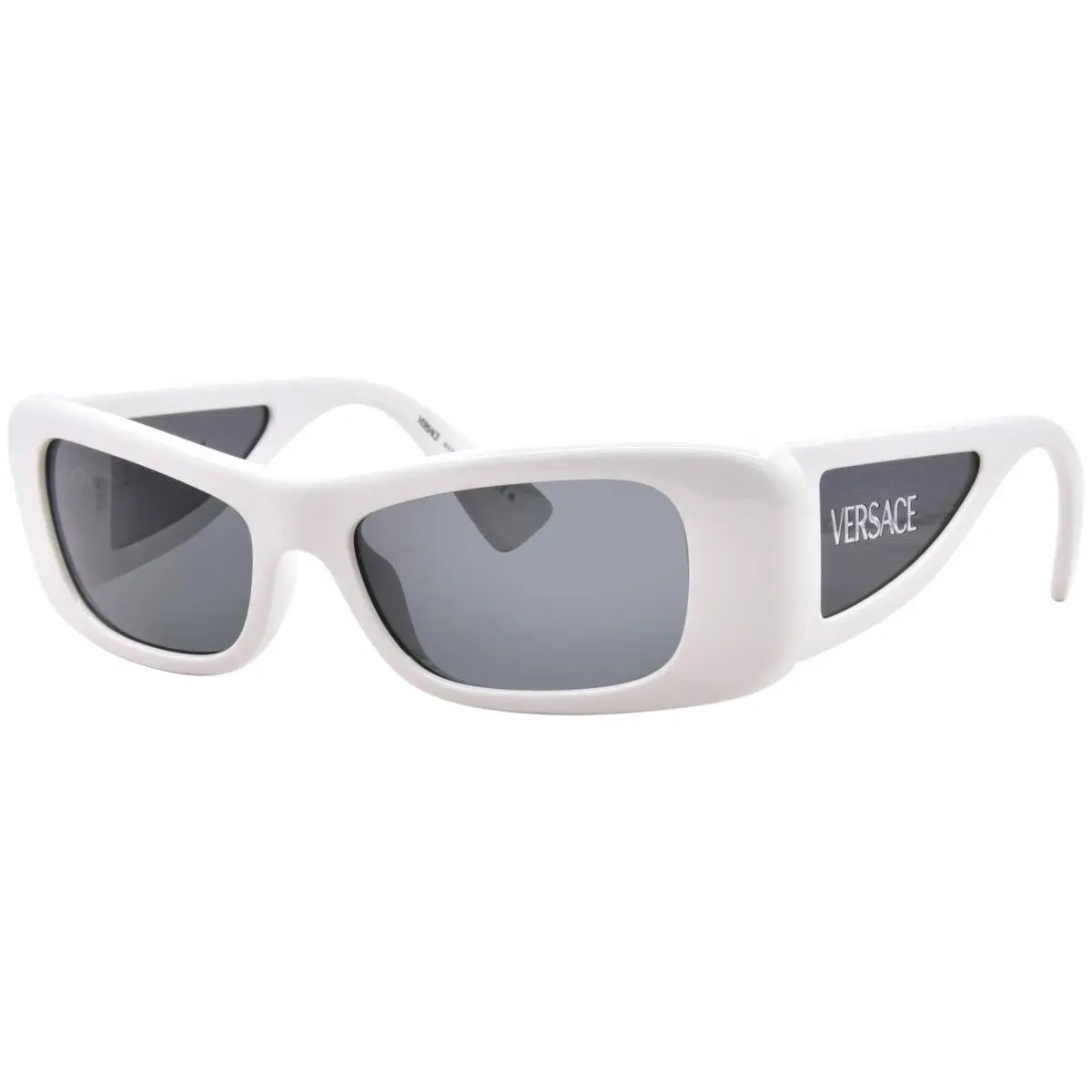 Versace VE4481 314/87 Sunglasses Women`s White/dark Grey Cat Eye 54mm