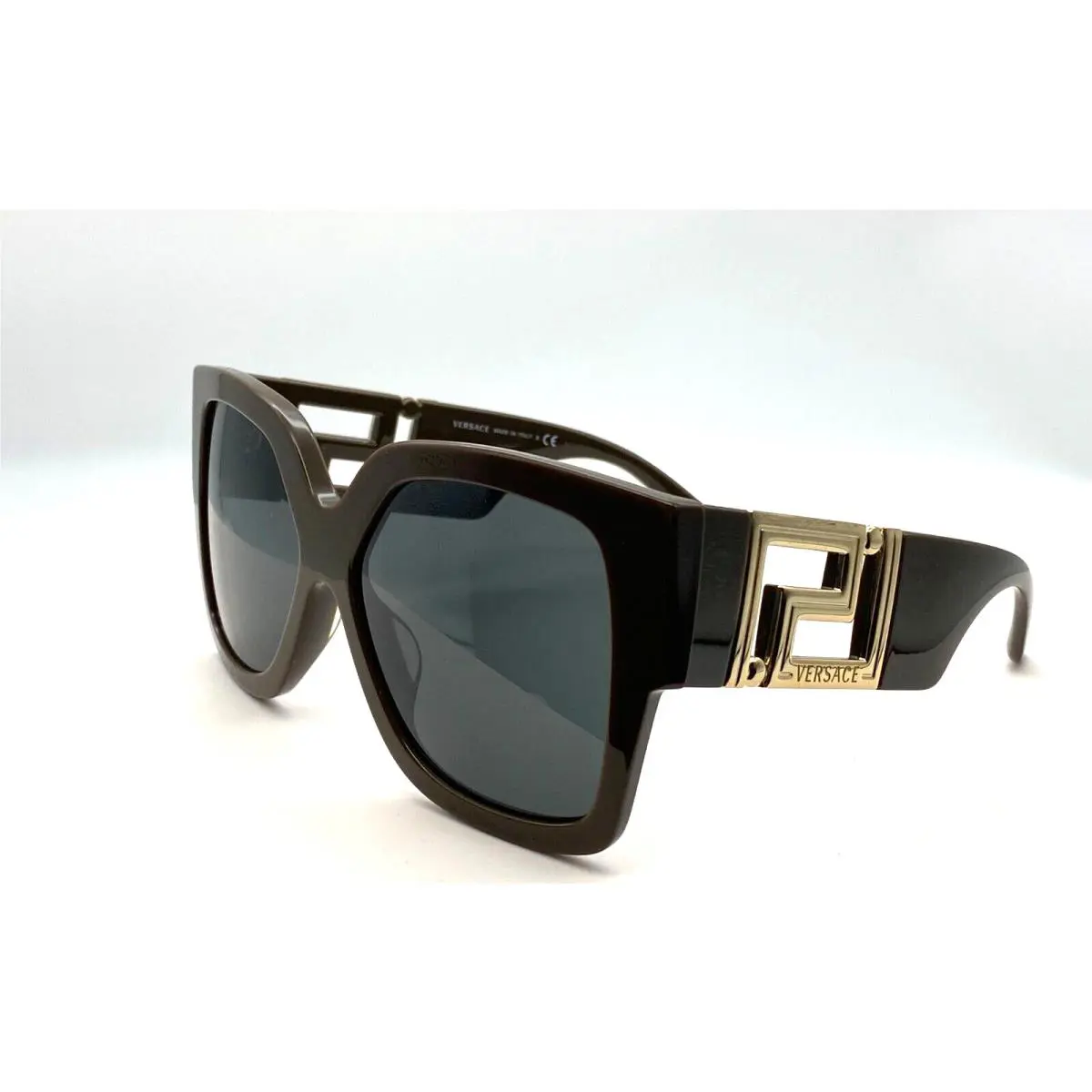 Versace VE4402 535087 Brown-green/dark Grey Rectangle 59mm Women`s Sunglasses