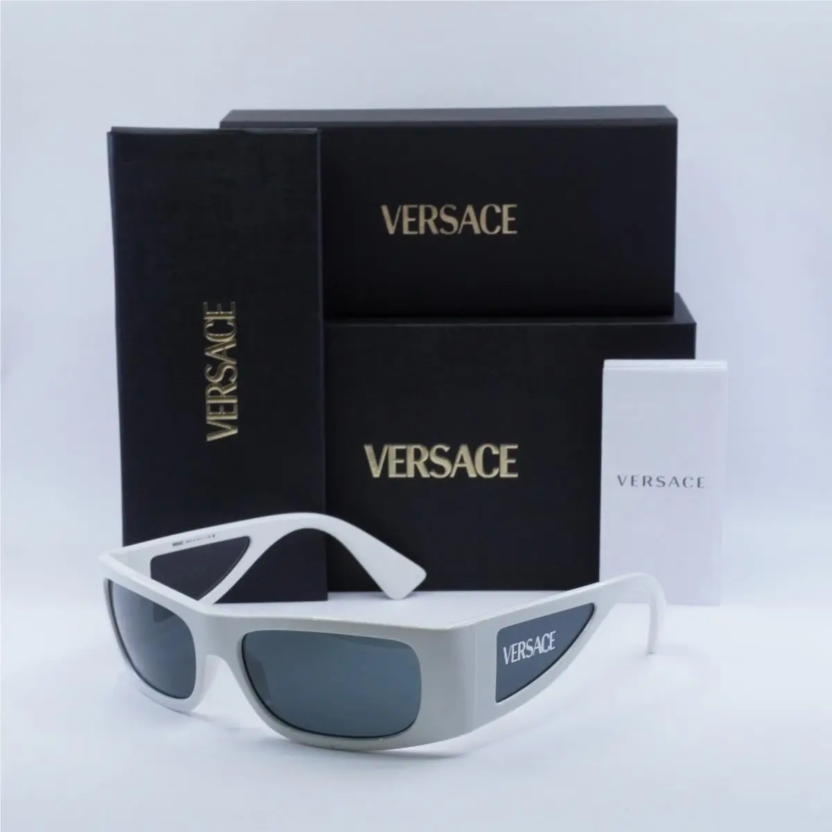 Versace Dark Grey Wrap Men`s Sunglasses VE4482 314/87 57 VE4482 314/87 57