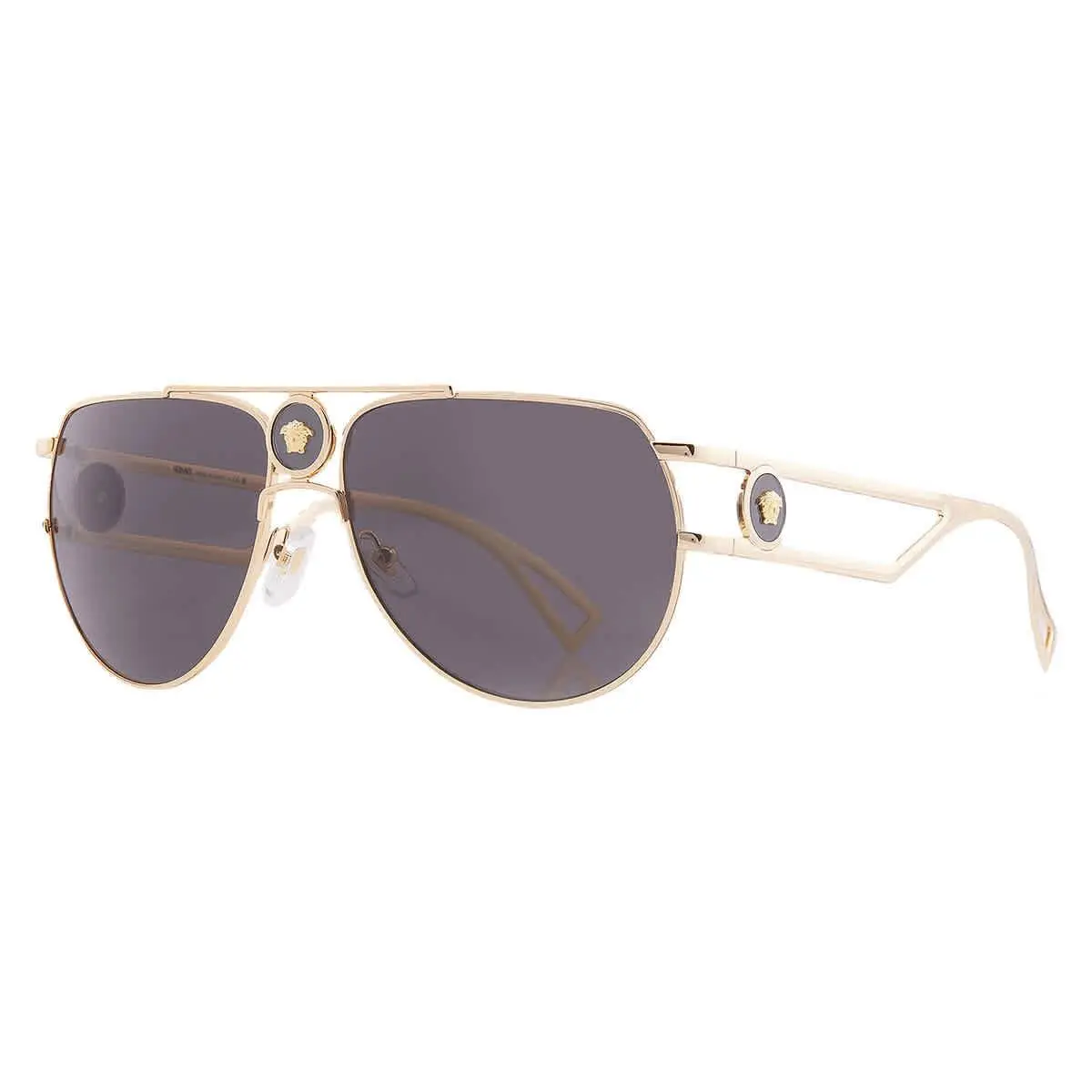 Versace Grey Pilot Men`s Sunglasses VE2225 100287 60 VE2225 100287 60