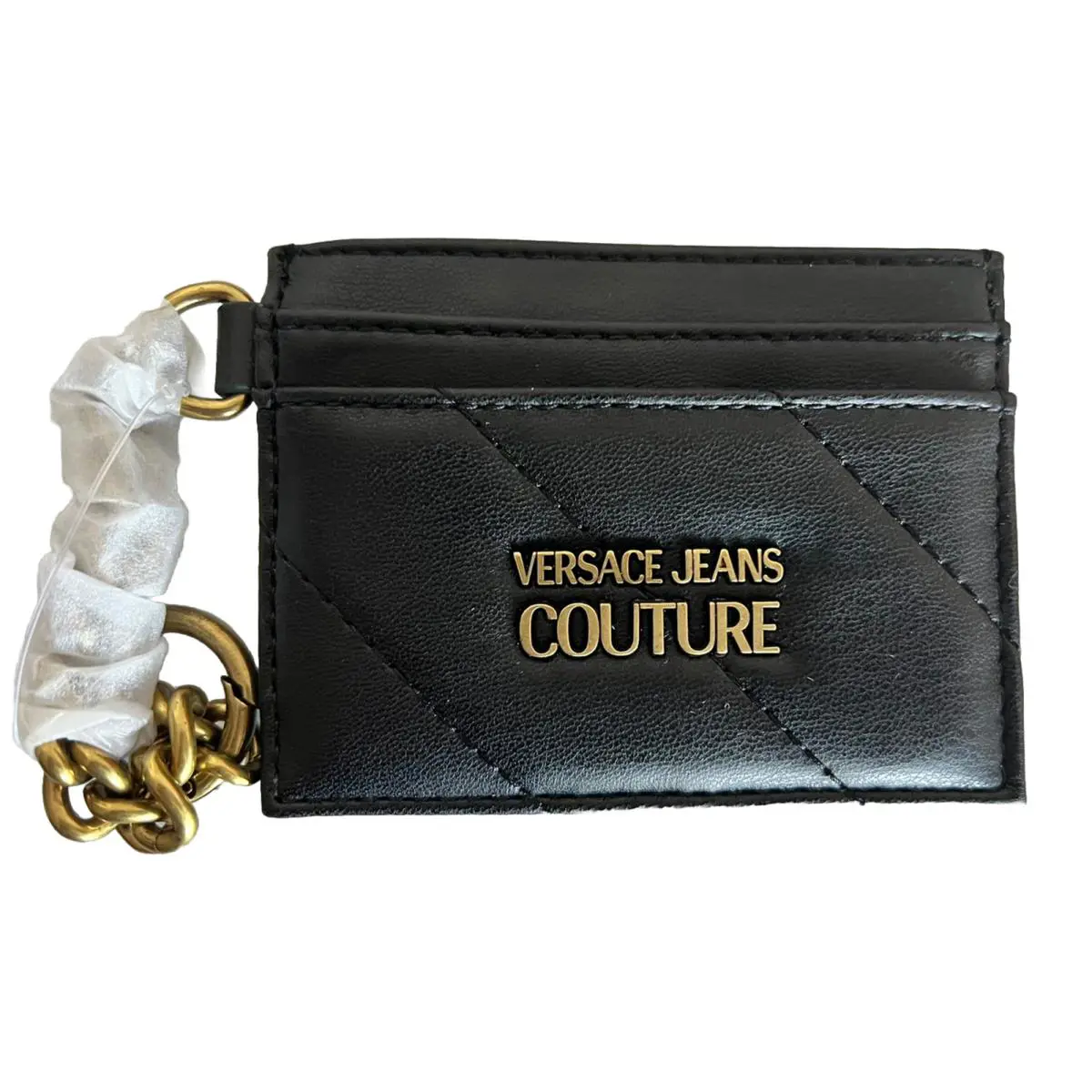 Versace Jeans Couture Thelma Chain Card Holder Mini Wallet 4 X 3”
