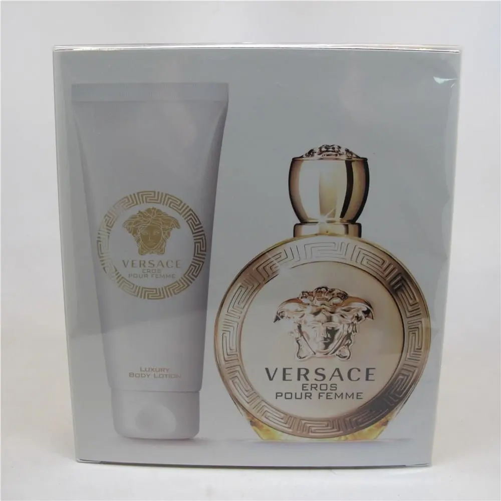 Eros by Versace 2 Pc Set: 100 Ml/ 3.4 oz Edp Spray 3.4 oz Body Lotion