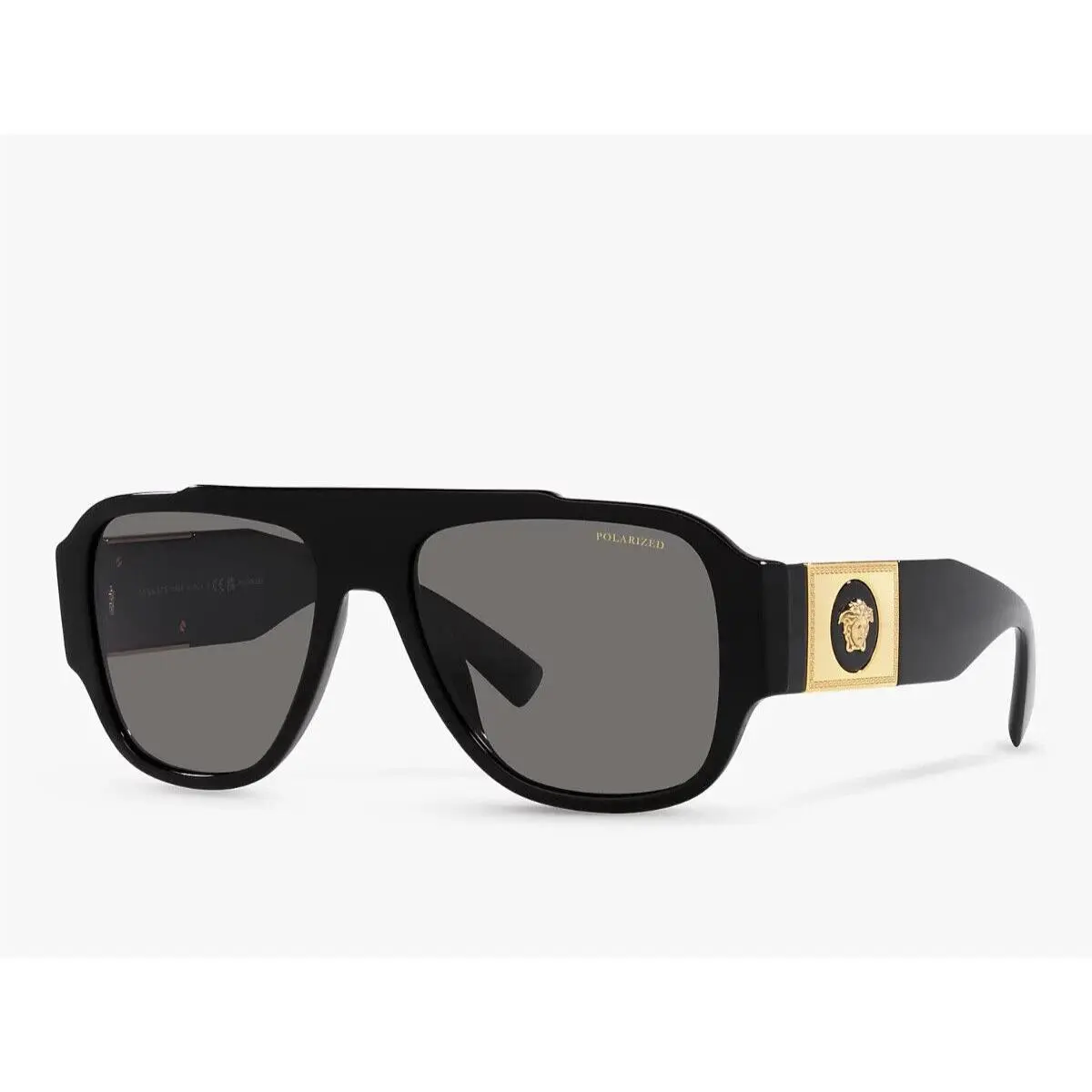 Versace VE4436U GB1/81 Sunglasses 57mm Black / Dark Grey Polarized Lens