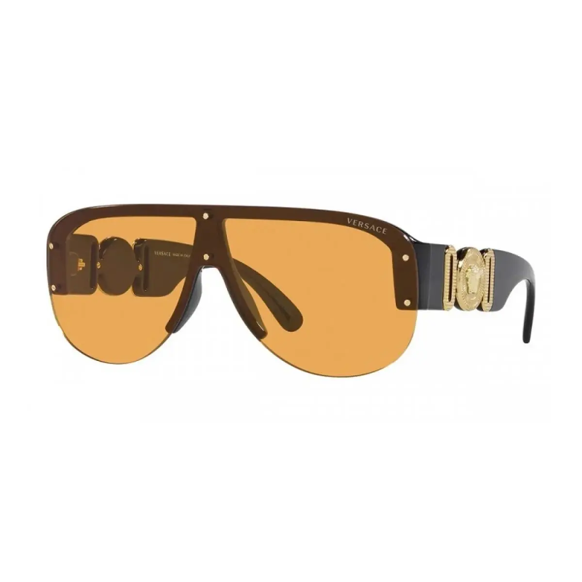 Versace VE4391 GB1/7 Aviator Shiny Black/orange 148 mm Men`s Sunglasses Frame - Frame: Black, Lens: Orange