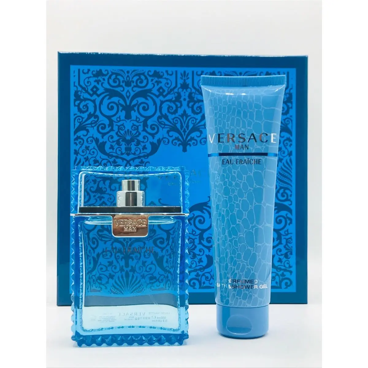 Versace Eau Fraiche Men 2pc Set Cologne Spray 3.4 oz and Shower Gel 5.0 oz