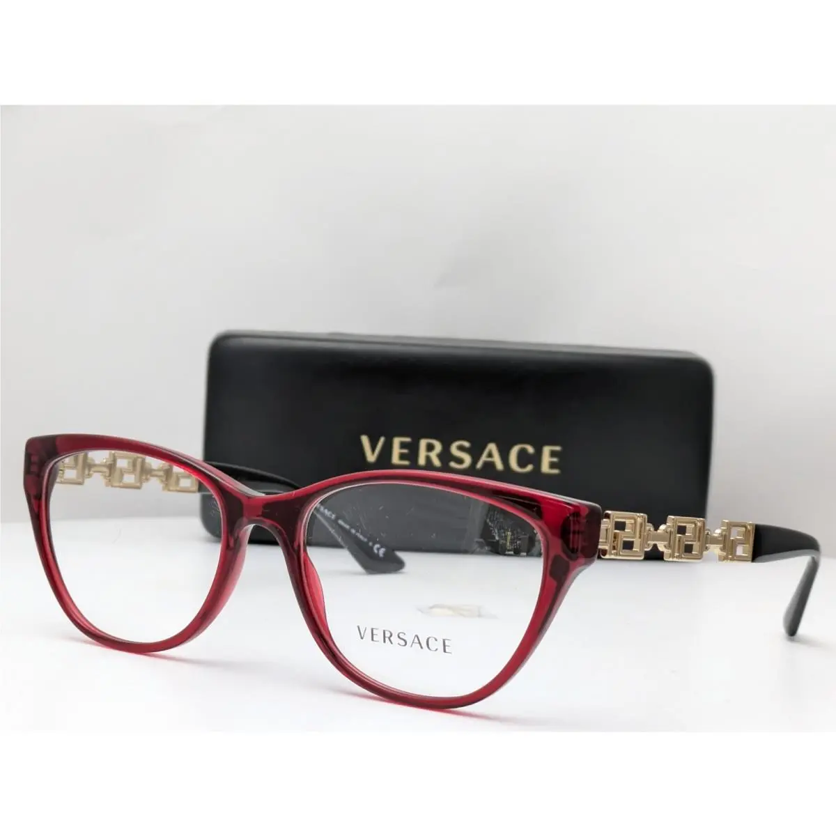 Versace VE3292 388 Bordeaux Transparent Women`s Eyeglasses Frames 54-18-140