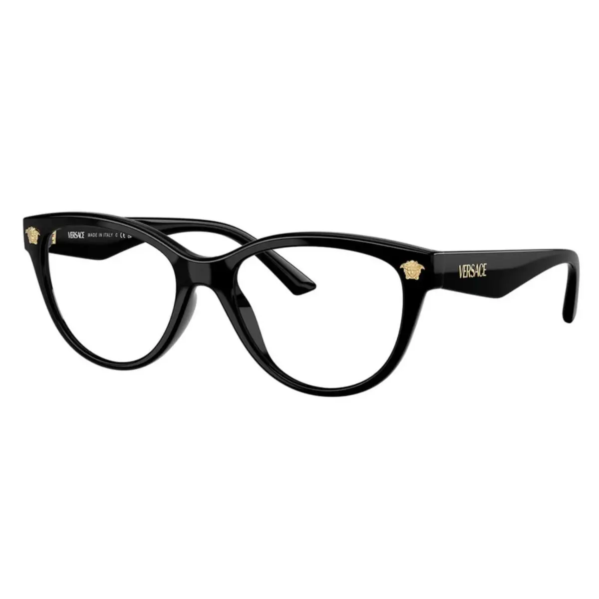 Versace Cat Eye Eyeglasses Mod. 3365-U GB1 54-17 145 Black Gold Frames