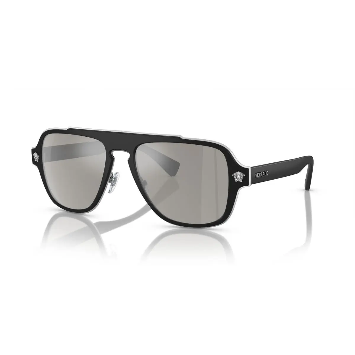 Versace Man Sunglasses VE2199 10006G 56mm Black - Mirror Silver Lens